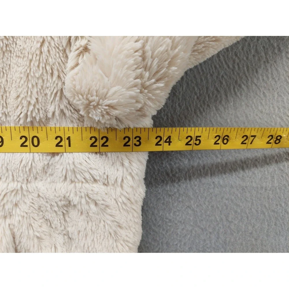 Kendall & Kylie Women Fur Jacket‎ M Cream Mock Neck Full Zip Long Sleeve Thermal